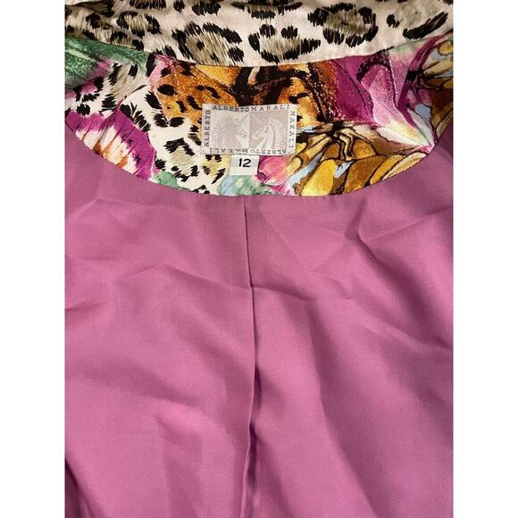 Jacket Alberto Malaki butterfly & leopard print jacket size 12 lined - Picture 3 of 6